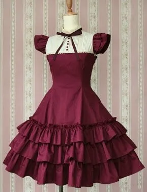 (LLT048) Lolita Dresses Short Sleeve Sweet Lolita Short Dress Ball Gown Fancy Prom Dress Halloween Party Masquerade Costume