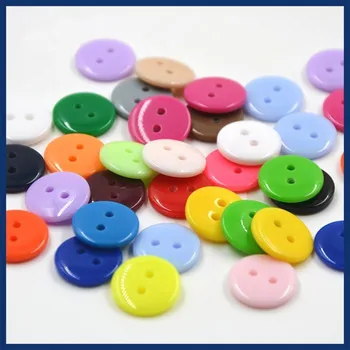 

CNCRAFT 100Pcs/Lot Plastic Sewing Buttons Scrapbook 9mm 2 Holes for Craft DIY Mix Color
