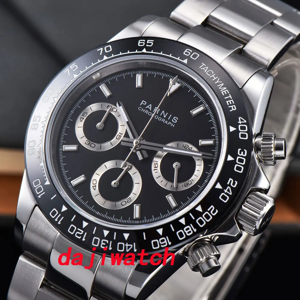 Safira Soild completa Chronograph Quartz Mens Watch