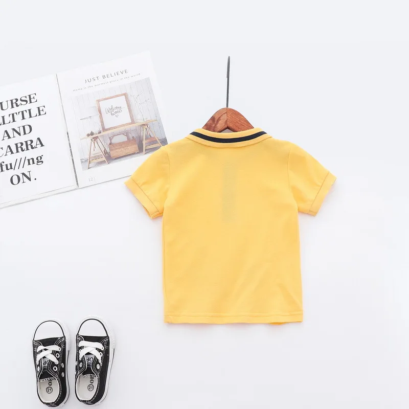 Casual Summer Cotton Baby Boys Short Sleeved T-shirt Pet Dog Printed Children Tees Kids Tops For Age 2-7 Years Old