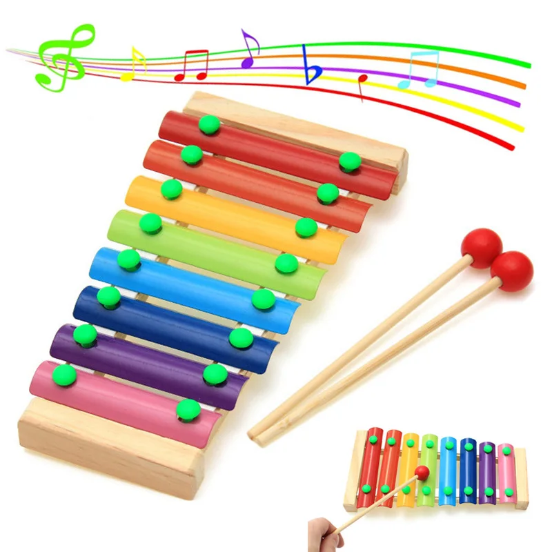 

Wooden Xylophone Musical Instrument 8 Tones Toys Multicolor For Children Kids Baby YS-BUY
