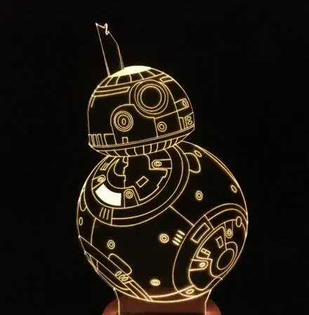 Звездные войны Робот BB 8 BB8 3D Сенсорная лампа Настольная Светодиодная идеальный