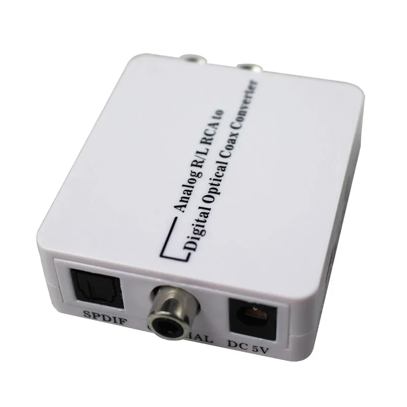 Analog R/L rca to digital optical coax converter  with earphone Spdif,Coaxial  port