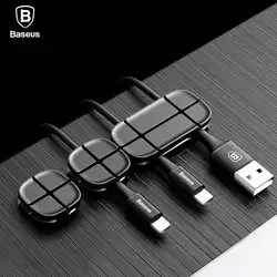 BASEUS бренд 3 шт. вставить кабельный зажим usb кабель Органайзер сильный Съемный 3 м клей для настольная рабочая станция намотки кабеля