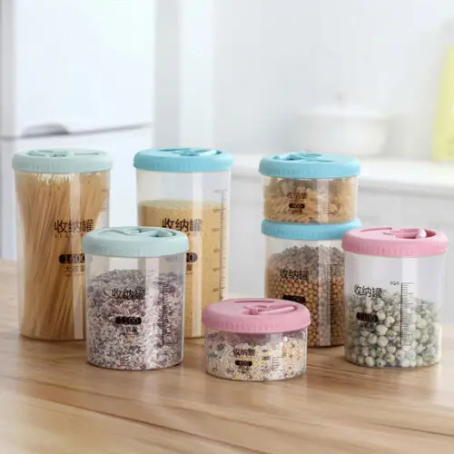 

Plastic Cereal Dispenser Storage Box Kitchen Food Grain Rice Snacks Container Case Organizer Tubs with Lids Deli Pot Sauce Dip