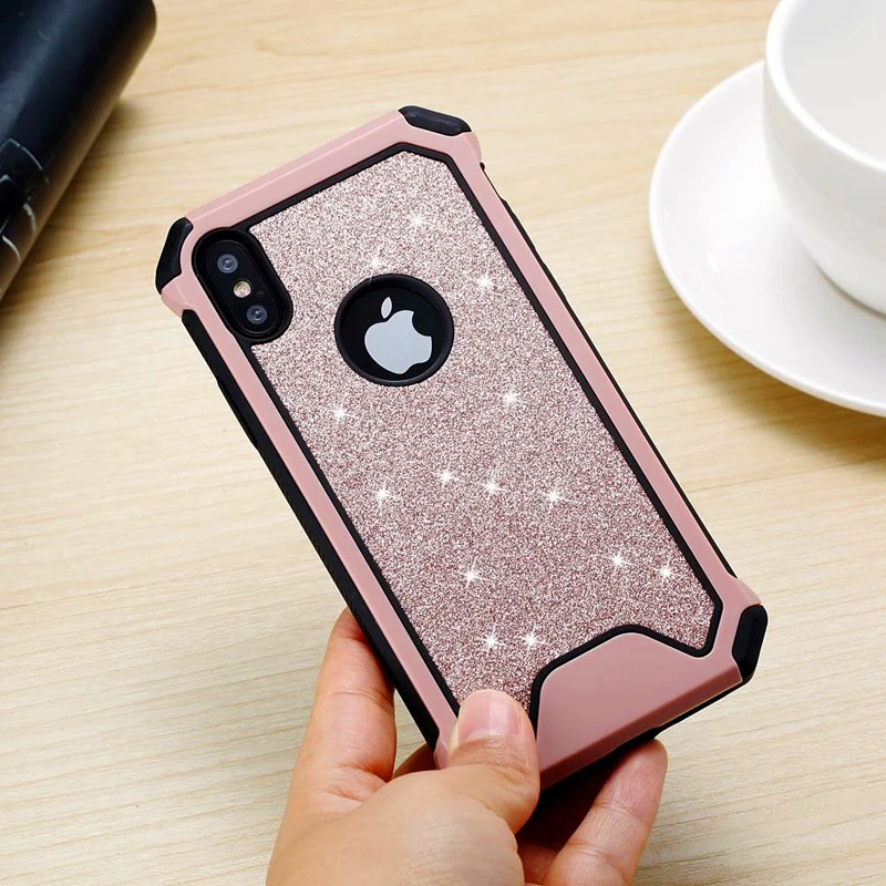 For iPhone 7 case Glitter Bling Cute Design Heavy Duty Protection Phone Case for 5 5s se 6 6s 8 plus X XR XS Max | Мобильные
