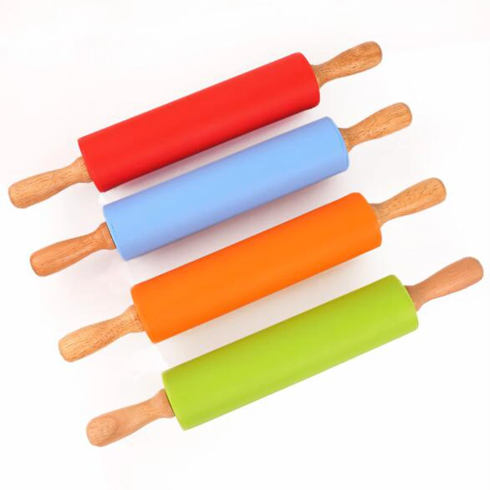 

1pcs Silicone Non-Stick Patterned Rolling Pin Fondant Embossed Roller Mold DIY Cake Decorating Tool Kitchen Gadgets Baking Tool
