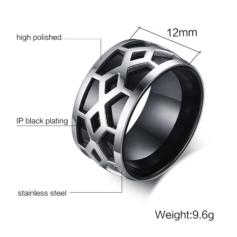 Новое поступление Мужской панк титановое кольцо качество кольцо из нержавеющей стали 316L прохладный черный Мужской Перстень обручальное кольцо
