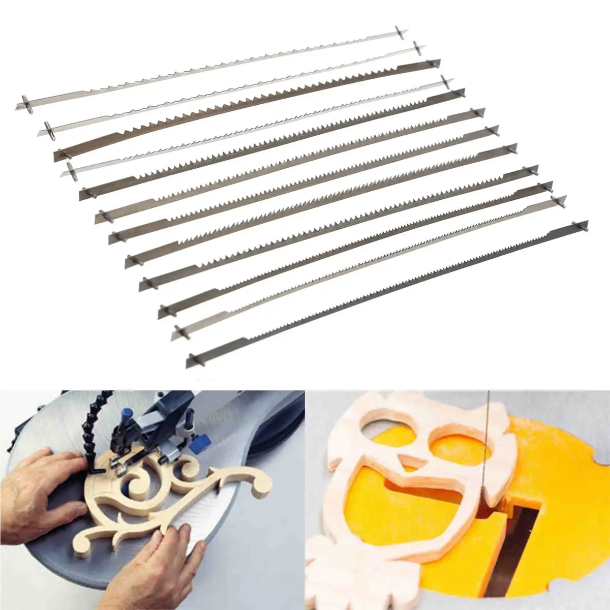12pcs/set Pinned Scroll Saw Blades Woodworking Power Tools Accessories 127mm Black