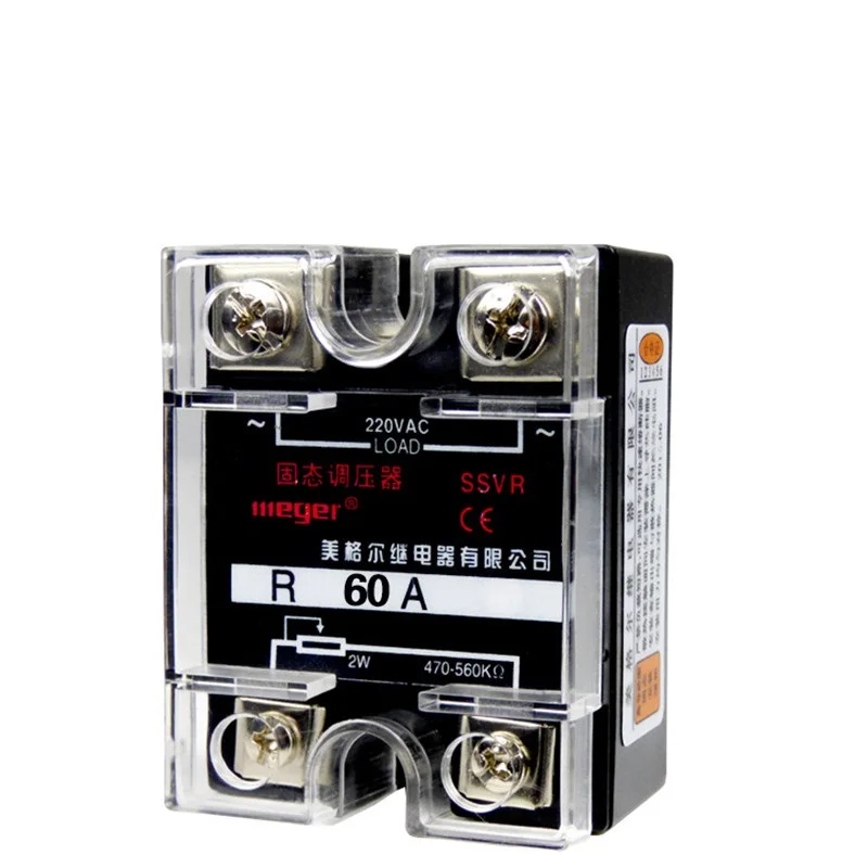 220V AC Питание Однофазное твердотельное Напряжение регулятор ssvr 60A резистор Напряжение регулятор