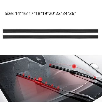 

2PC Universal Auto Care Car Bus Wiper Wash Blade Refill Replacement Strip Rubber Bracketless Frameless Windshield Accessories