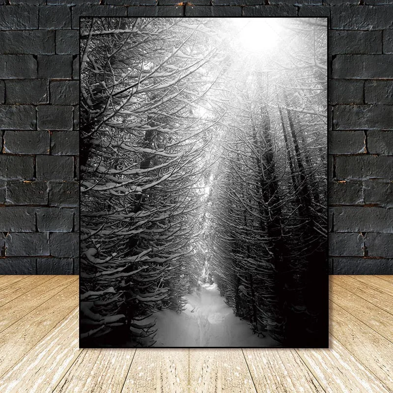 

nordic poster Canvas Painting art Prints Tall Trees Forest Natural Wall Pictures Picture home decor for Living Room
