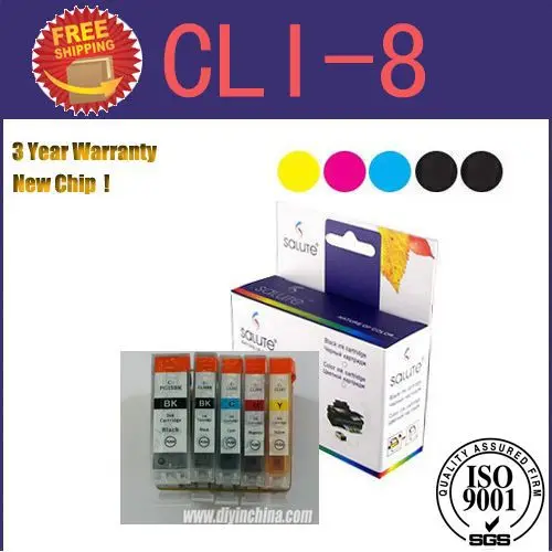 Ink Cartridge CLI 8BK 8C 8M 8Y PGI 5BK 5 Color set For Canon PIXMA 