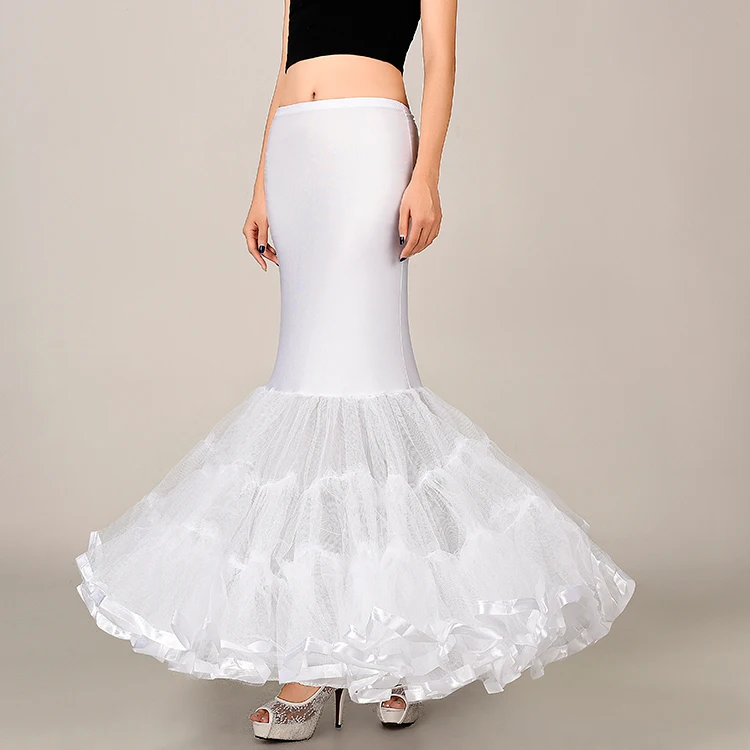 Свадебная Нижняя юбка, Длинные тюлевые юбки, большой рыбий хвост, Женская Нижняя юбка для свадебного платья