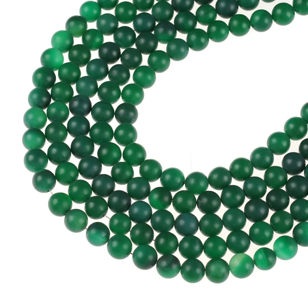 

6/8/10/12MM Natural Stone Green Matte Stripe banded carnelian beads Round ball Loose beads for jewelry making bracelet DIY