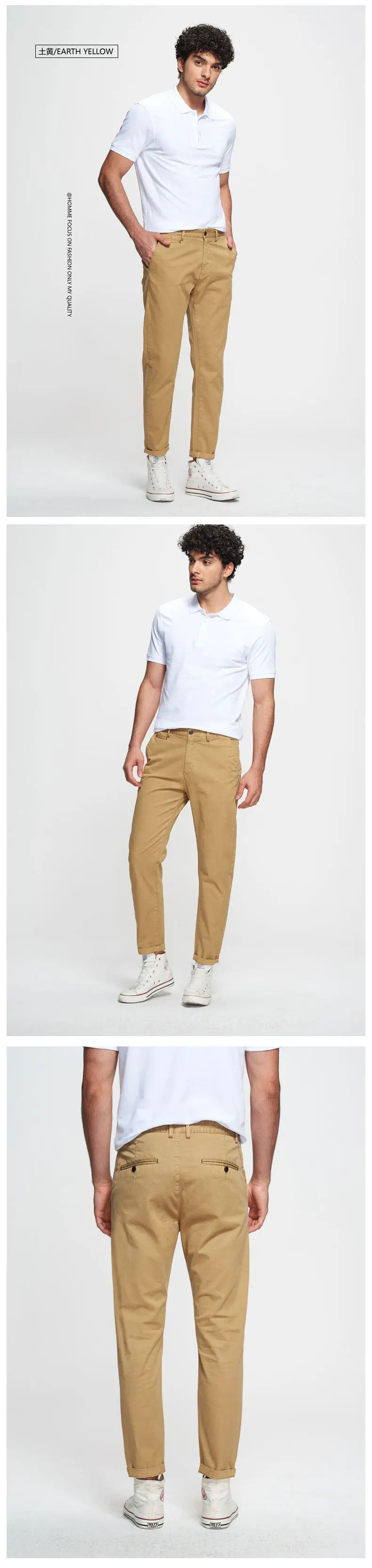 Fashion Pants Men Quality Cotton Pencil Pants Male Washed Slim Fit Pants Mens Trousers Korean Brand MuLS Casual Straight Pant 06