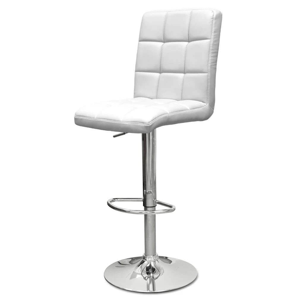 94508 Barneo N-48 эко-кожа кухонный белый стул барный стул с мягким сиденьем на газ-лифте мебель для кухни стул высокий стул для барной стойки кресло для нейл бара в Казахстан по России