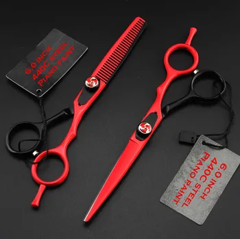 

High-grade professional 6inch Piano paint thinning & cutting hair scissors set shears barber hairdressing scissors Free shipping