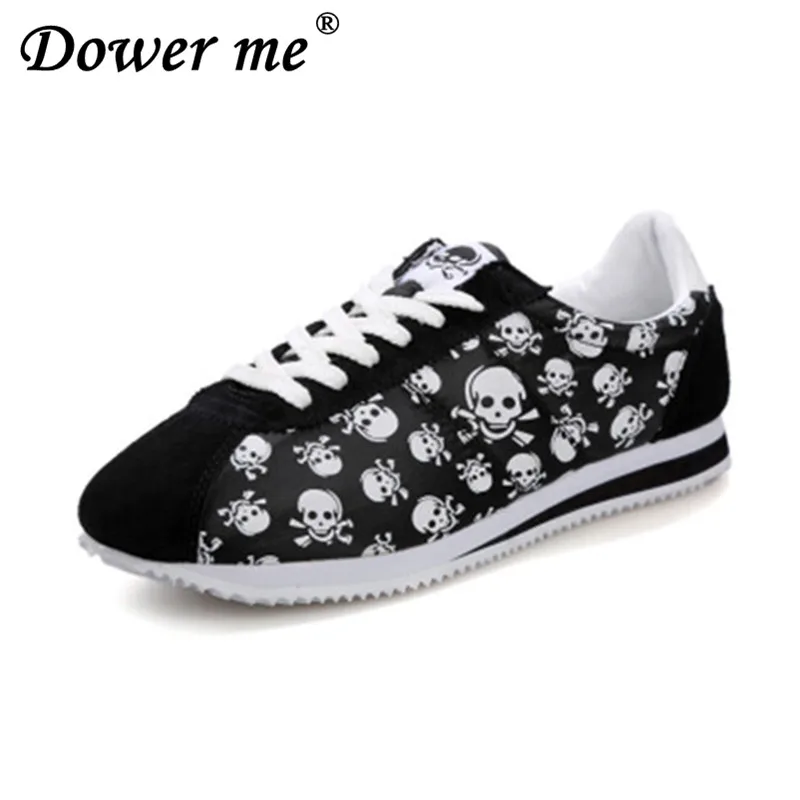 Baratos 2017 Primavera Verano de lujo de marca, zapatos ocasionales luz originalidad cráneo dirige imprimir Cortez hip hop amantes zapatos tamaño 35 44
