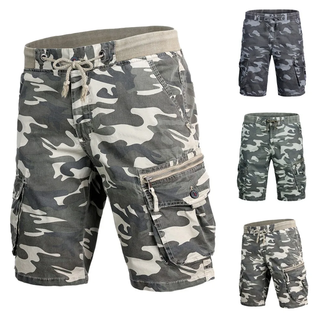 Модные карго-шорты мужские повседневные свободные летние хлопковые шорты повседневные новые мужские камуфляжные карманные шорты брюки для мужчин 5,20