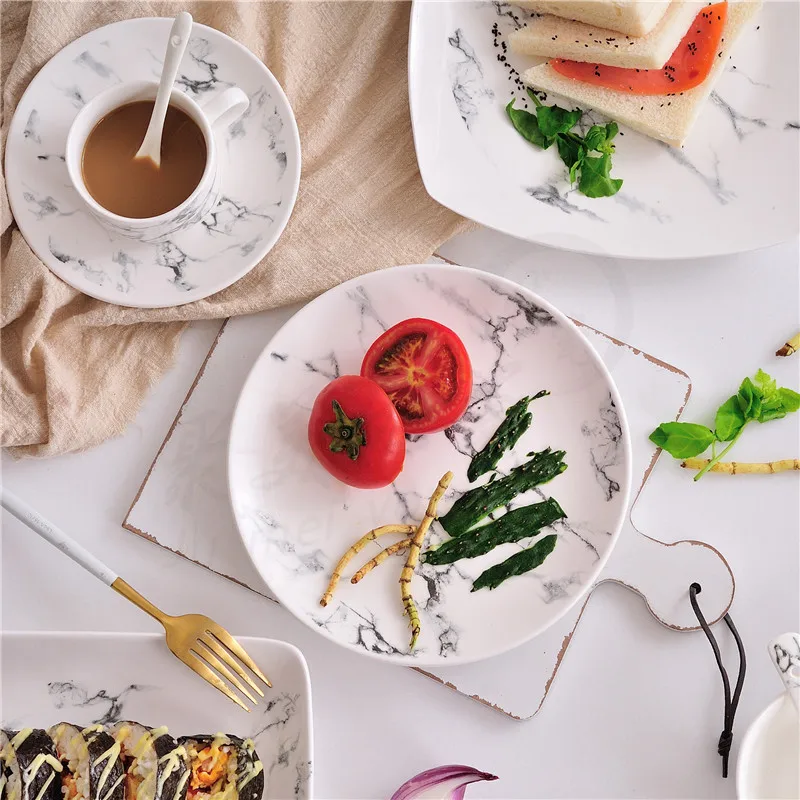 Vajillas ceramica platos de cer mica Улучшенная текстура мраморная зернистая пластина
