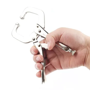 

6/9/11 Inch Carbon Steel C Clamp Vise Grip Locking Welding Quick Pliers Pincers Tongs Forceps Wood Tenon Locator Hand Tool