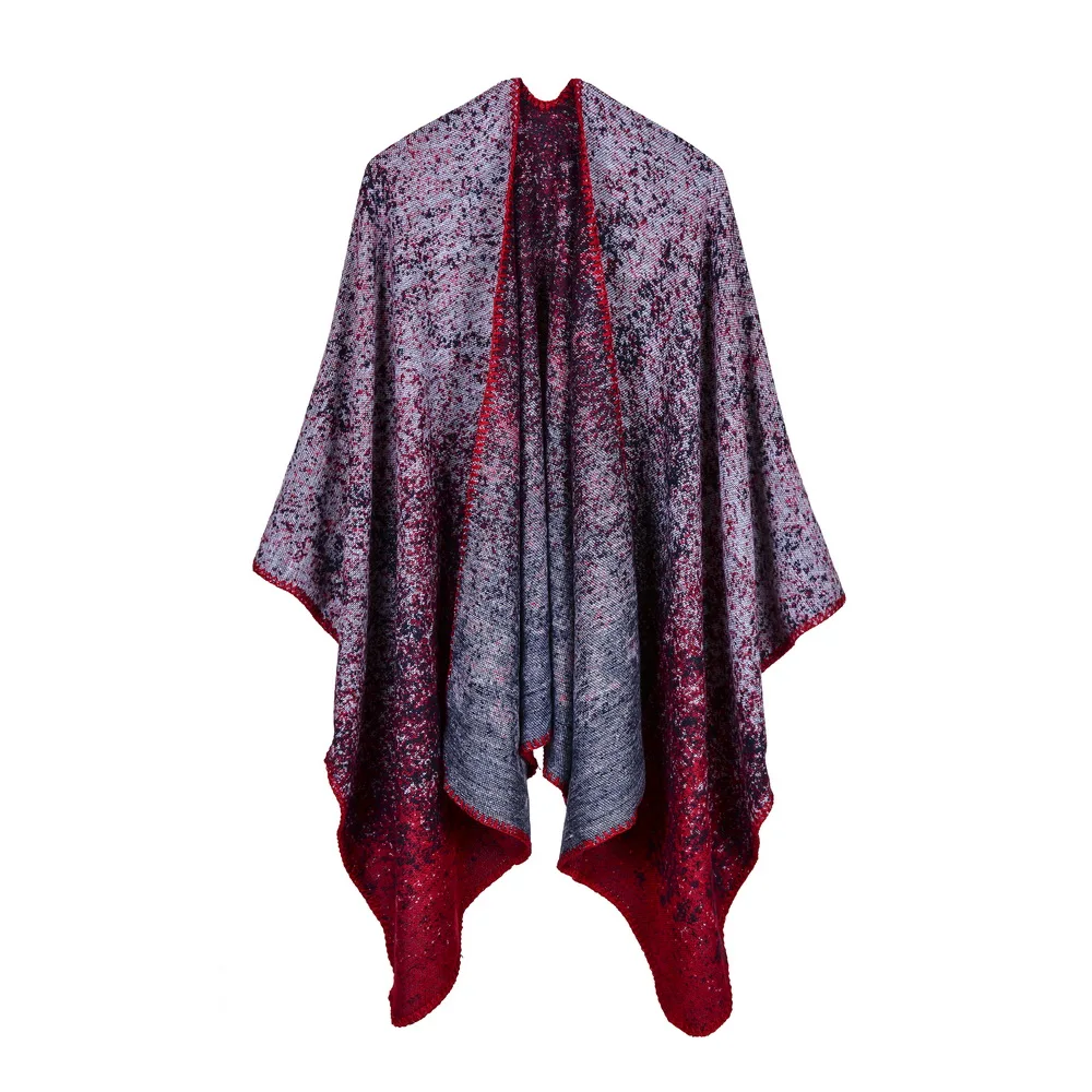 Jinjin.QC Scarves Women Scarf Pashmina Cashmere Ponchos And Capes Top Quality Pashmina for ladies gradient poncho drop shipping