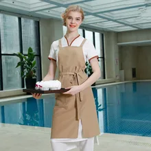 Модный логотип на заказ косметичка униформа для сотрудниц спа-салонов женские фартук хаки+ топ+ штаны, комплект детской одежды для искусства ногтей работы Костюмы