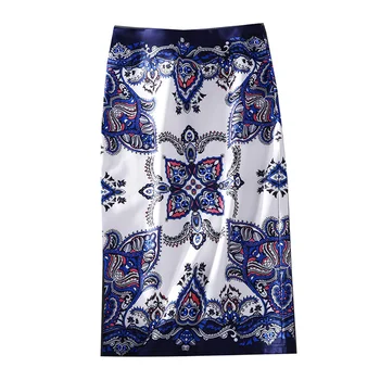 

Women's Pencil skirt European Vintage Pattern Print High Waist Bodycon Skirts Lady Summer Sexy Slim Japan Female Falda SP614