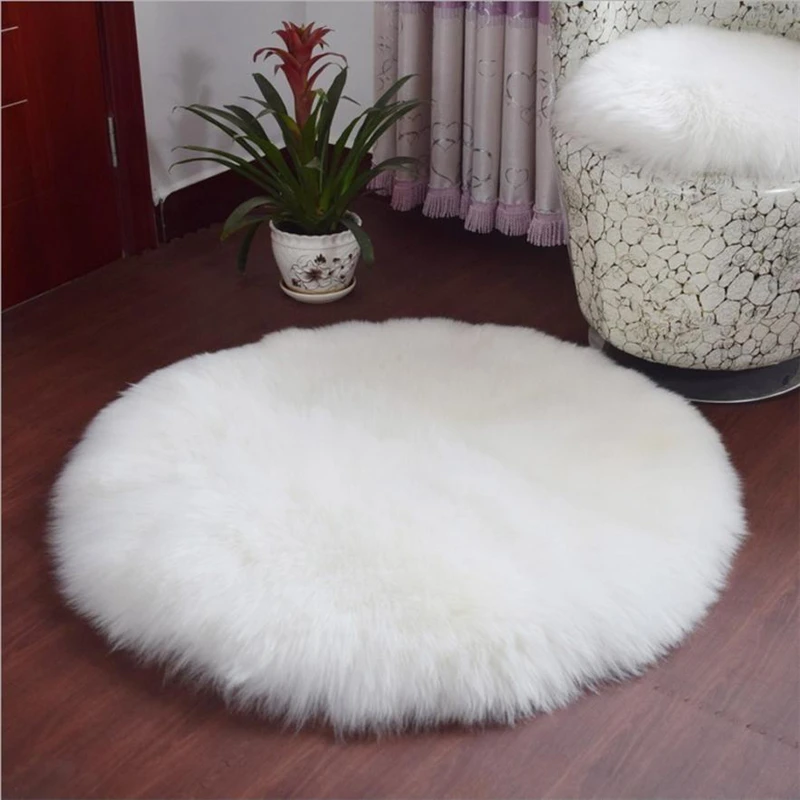 2018NewSoft Artificial Sheepskin Rug Chair Cover Artificial Wool Warm And Cozy Hairy Carpet Seat Pad 09