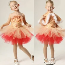 Осень зима на день рождения платье для девочек Vestido De Bailarina Infantil Одежда для танцев балетная фатиновая юбка