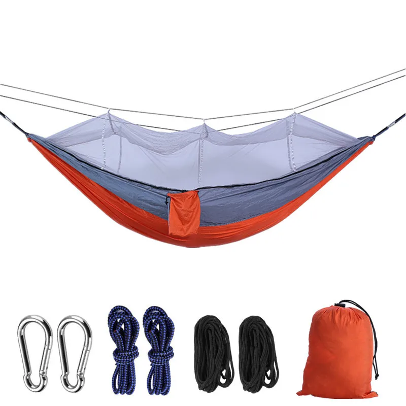 Гамак с москитной сеткой Сверхлегкий переносной Противомоскитный качающийся спальный гамак кровать с сеткой для походов на открытом воздухе альпинизмом