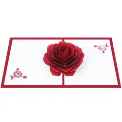 Поздравительная открытка 3D Роза День рождения День Святого Валентина юбилей Свадьба Подарочная Бумага резные творческие карты для