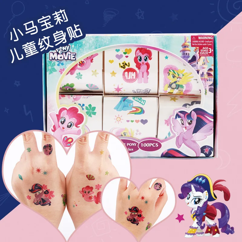

Genuine My Little Pony Children Waterproof Tattoo Sticker Boxed Cartoon Cute Personality Frozen princess Sticker Toy