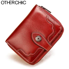 OTHERCHIC Vintage Echte echtem Leder Frauen Kurze Geldbörsen Kleine Brieftasche Münzfach Kartenhalter Weibliche Geldbeutel 6N08-05