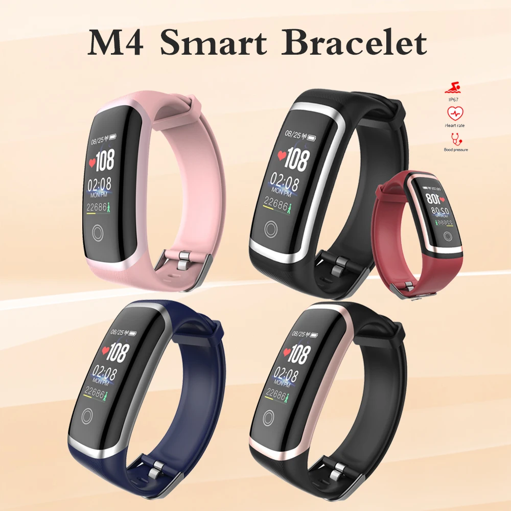 

M4 Smart Bracelet Sport Fitness Tracker Heart Rate Monitor Calories Waterproof Smart Wrist Band Fashion Watch For IOS Android