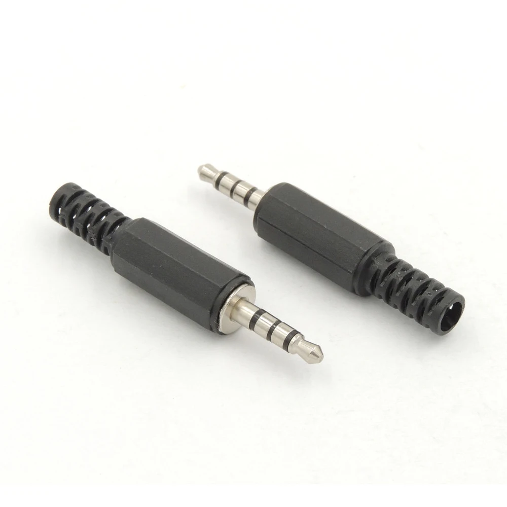 100pcs 3.5mm Stereo Male Plug Jack Audio Plastic solder Connectors 