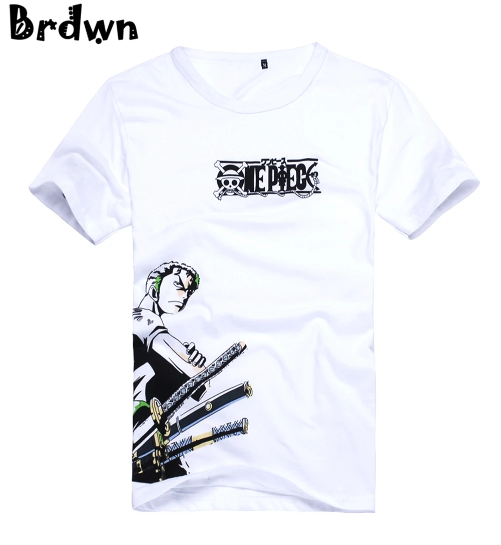 Cosplay&Ware [10]Brdwn One Piece Cosplay Roronoa Zoro Costume Unisex Short-sleeved T-shirt Tee Shirt Tops Wear -Cosplay&Ware anime Shop