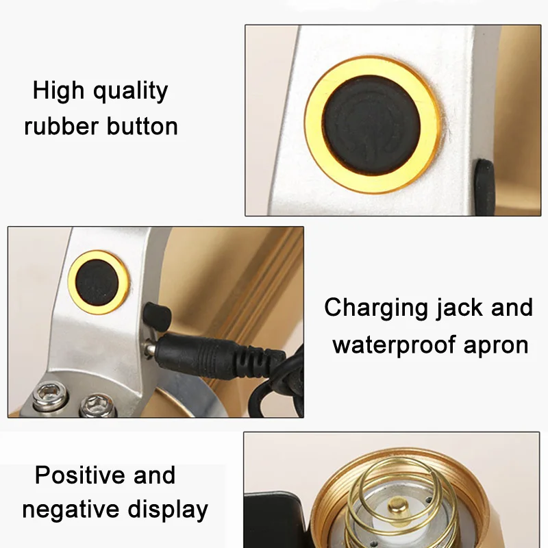 

Powerful USB Rechargeable 3 LEDs Flashlight Searchlight Camping Lantern with USB Cable Charger TN88