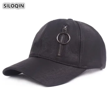 

SILOQIN Men's Cap Faux Leather Baseball Caps Novelty Personality Hip Hop Women's Tongue Caps Adjustable Size Snapback Brands Hat