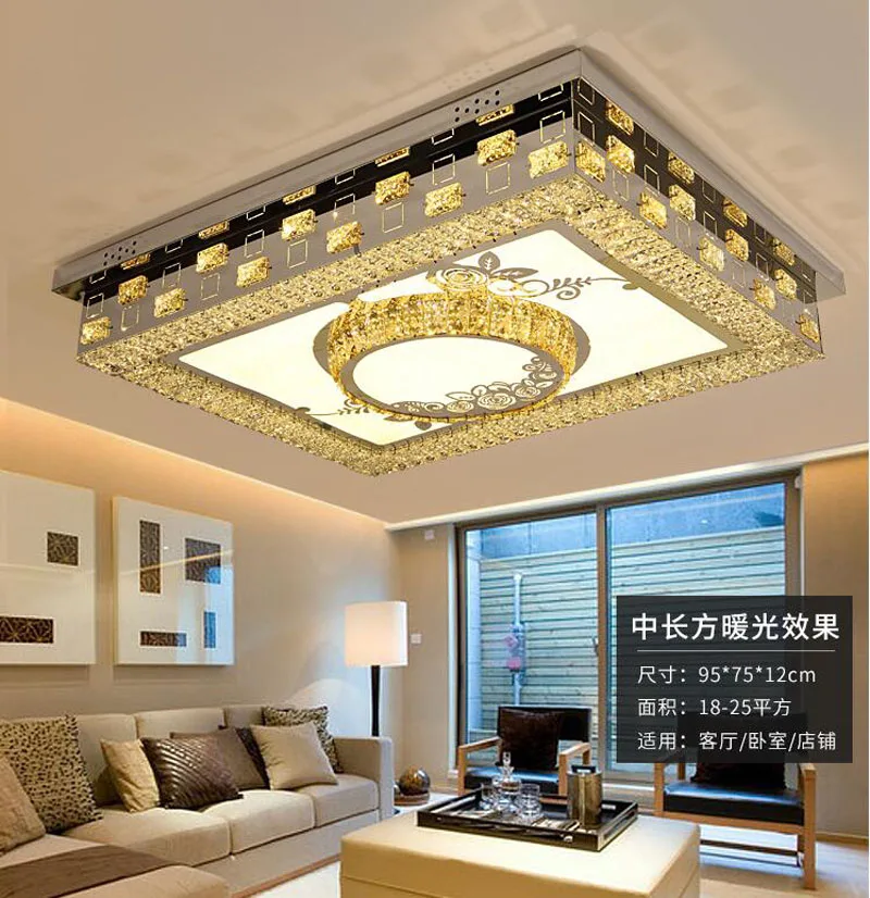 Хрустальный светильник для гостиной прямоугольная Простая Современная атмосфера домашний роскошный зал Креативный светодиодный