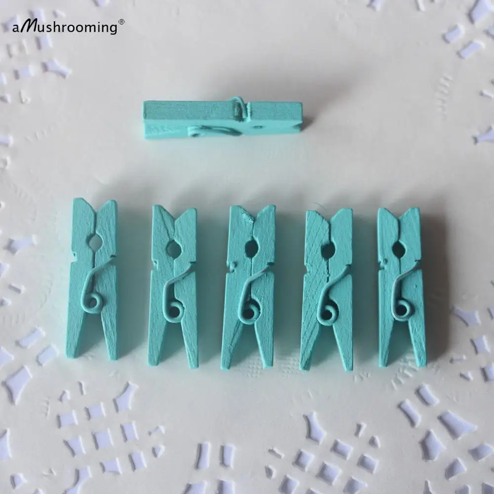 50x Blue Mini Clothespins, Clothes Pin, 1 Inch Tiny Clothespin, DIY
