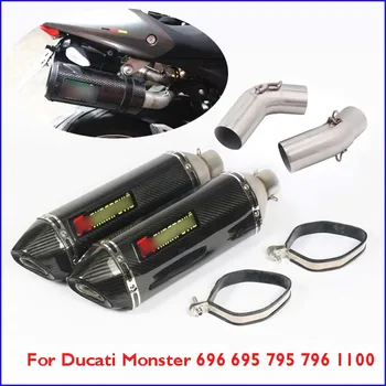 

Monster 696 695 795 Motorcycle Exhaust Pipe Silencer Muffler Escape Kit Mid Link Pipe for Ducati Monster 696 695 795 796 1100