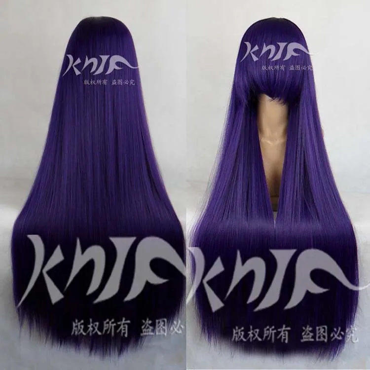 

Kill Qianmo purple hair accessories 100cm 400g synthetic straight hair jewelry extension for cosplay wigs