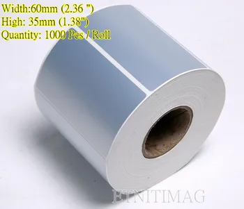 

3 Pack Label stickers 60x35mmx1000 Small labels Thermal Transfer Silver PET Label For Waterproof Outdoor electronic label