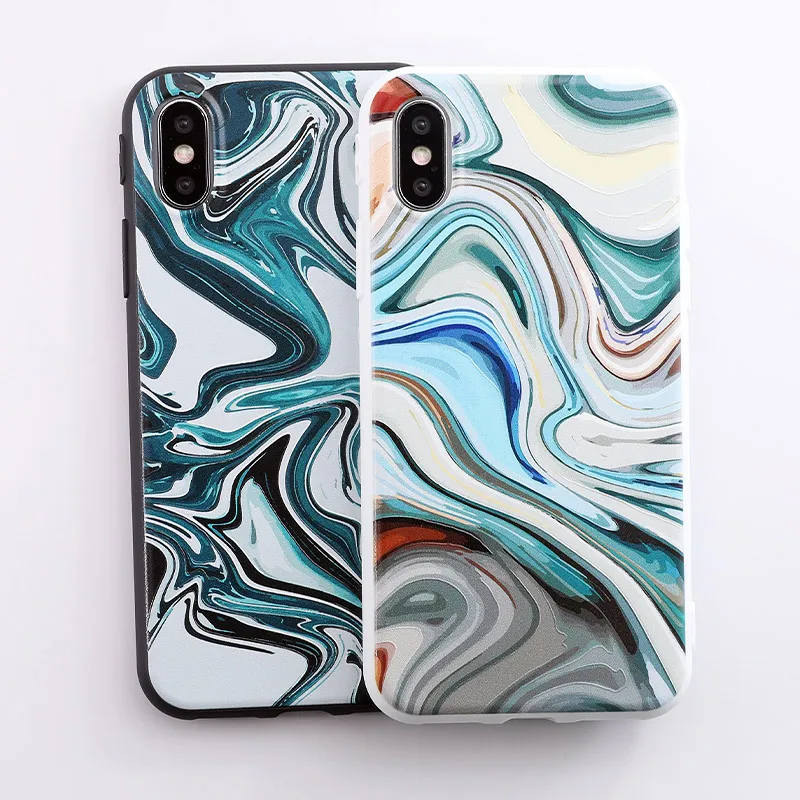 

SoCouple Gradient Marble Case For iPhone 7 Case For iphone 6 6s 7 8 plus X Xs max XR Soft Silicone Matte Colorful Dye Back Cover