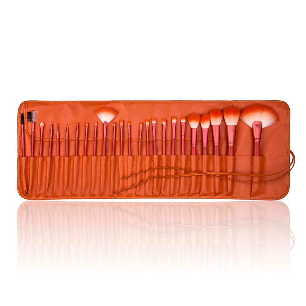 

BBL 24pcs+bag Orange Professional Makeup Brushes & Tools Foundation Brush Powder Eyebrow Brush Eye Shadow Applicator Beauty Kit