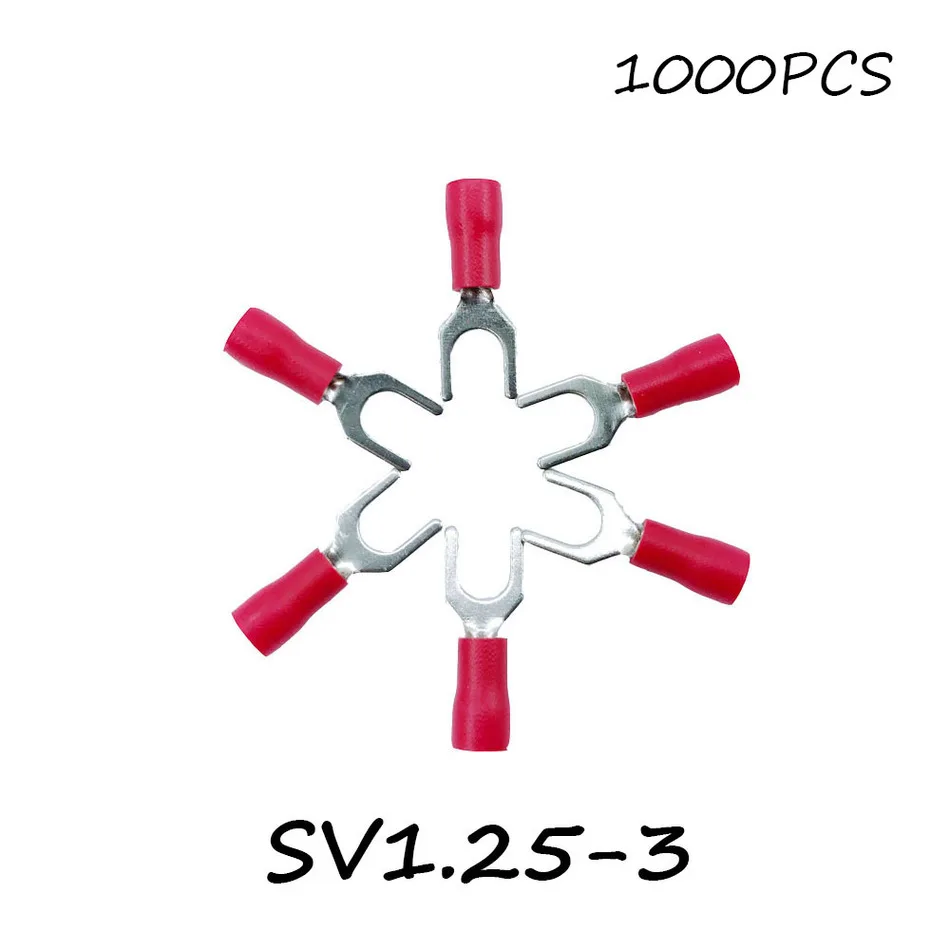 Sv1.253 1000pcs/pack Red Insulated Spade Terminal Block Connector