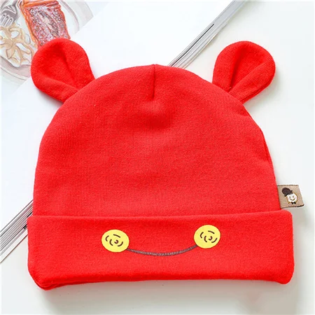 Новая детская однотонная головная повязка для малышей, однотонная детская головная шапка, Детская большая стеганая шапка для малышей - Цвет: Red