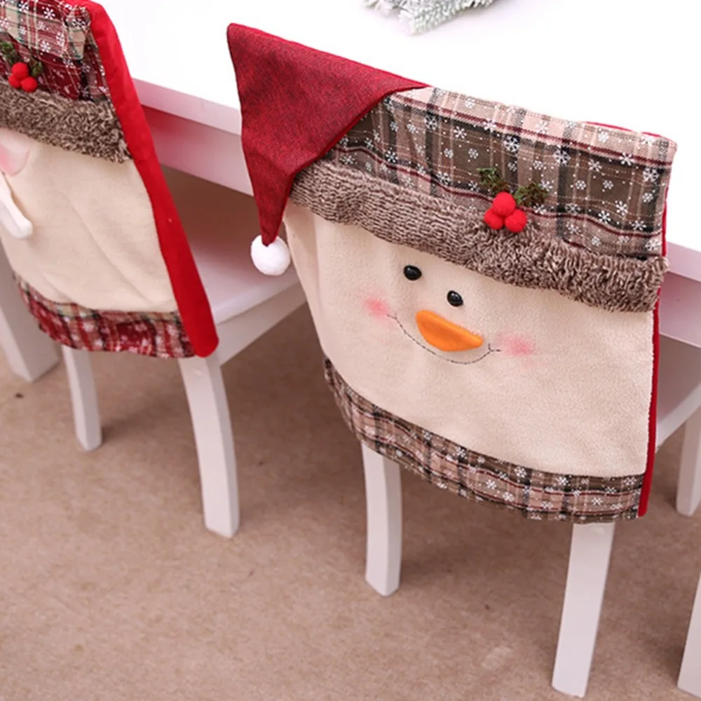Christmas Decorations for Home Santa Claus chair cover Dinner Table Nonwoven fabric Party Red Hat Holders Xmas Navidad New Year (4)